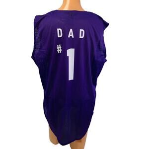 New Hand Printed #1 Dad XL Father's Day Sleeveless Button Baseball Jersey Shirt